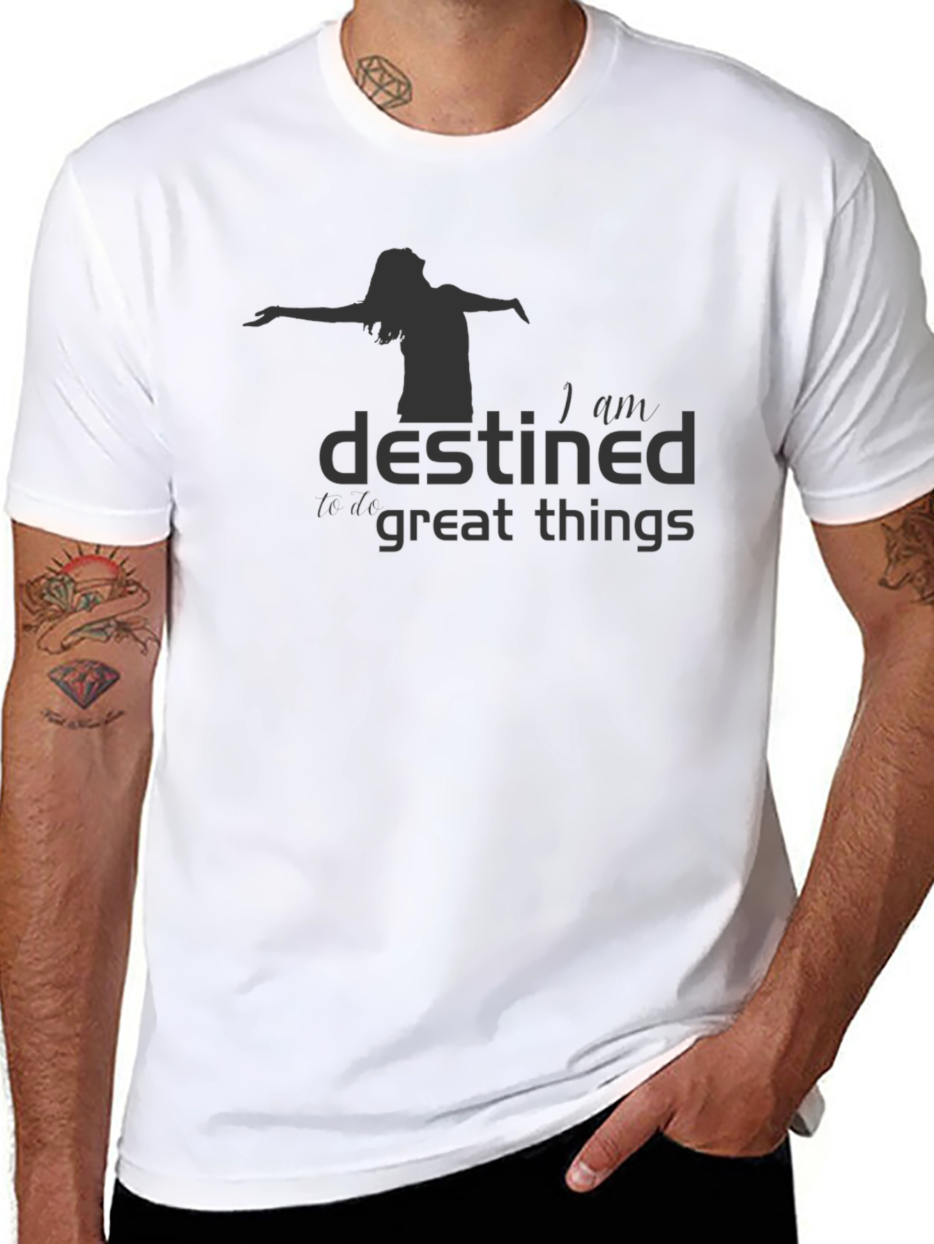 Black Destined For Great Things Graphic Tee - Black view 8