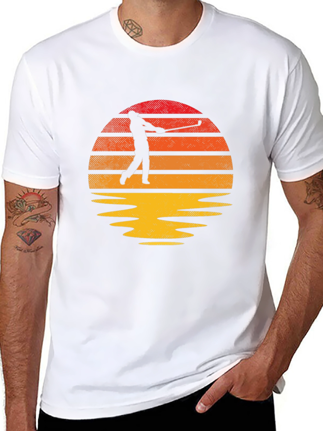 Black Golfer Sunset Graphic Tee - Classic Fit view 8