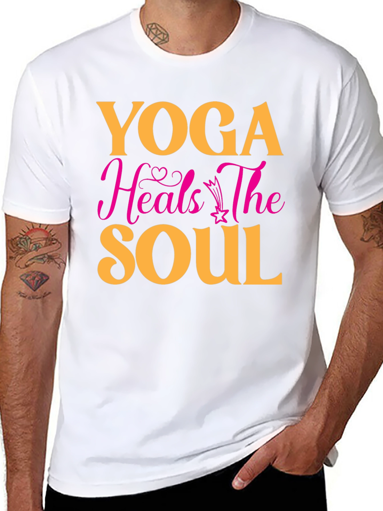 Black Yoga Heals the Soul Graphic T-Shirt view 8