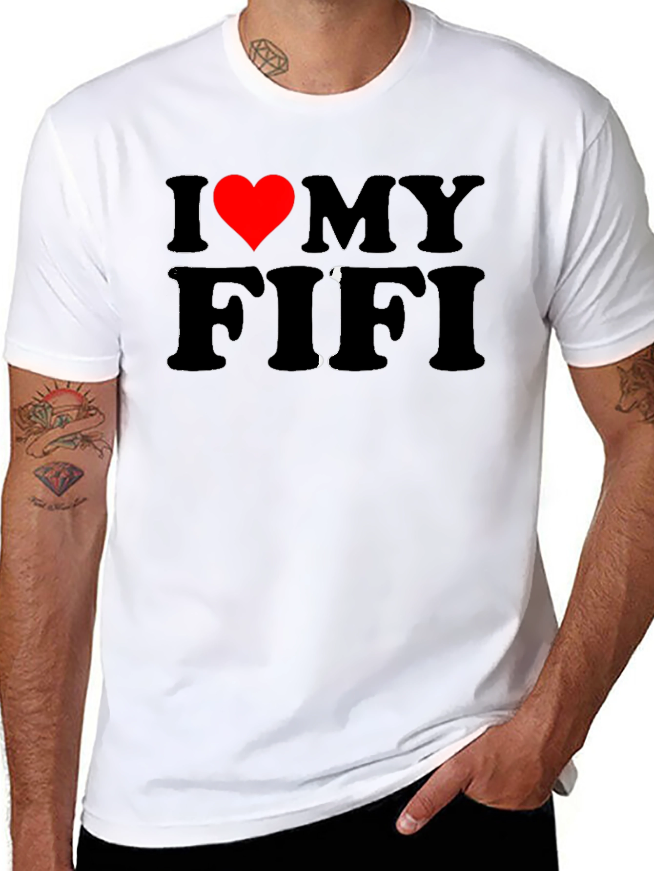 Black I Heart My Fifi Black T-Shirt Novelty Tee view 8