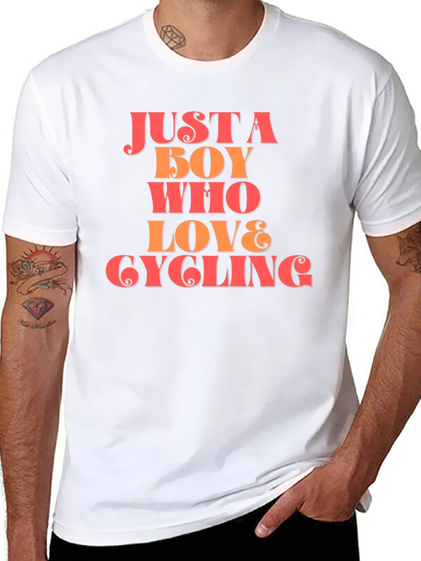 Black Cycling Lover T-Shirt - Just A Boy Who Loves Cycling view 8