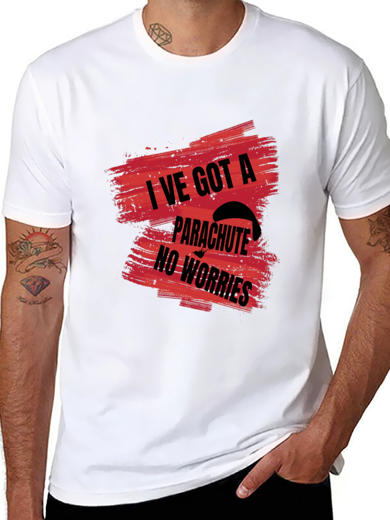 Black I've Got a Parachute T-Shirt view 8