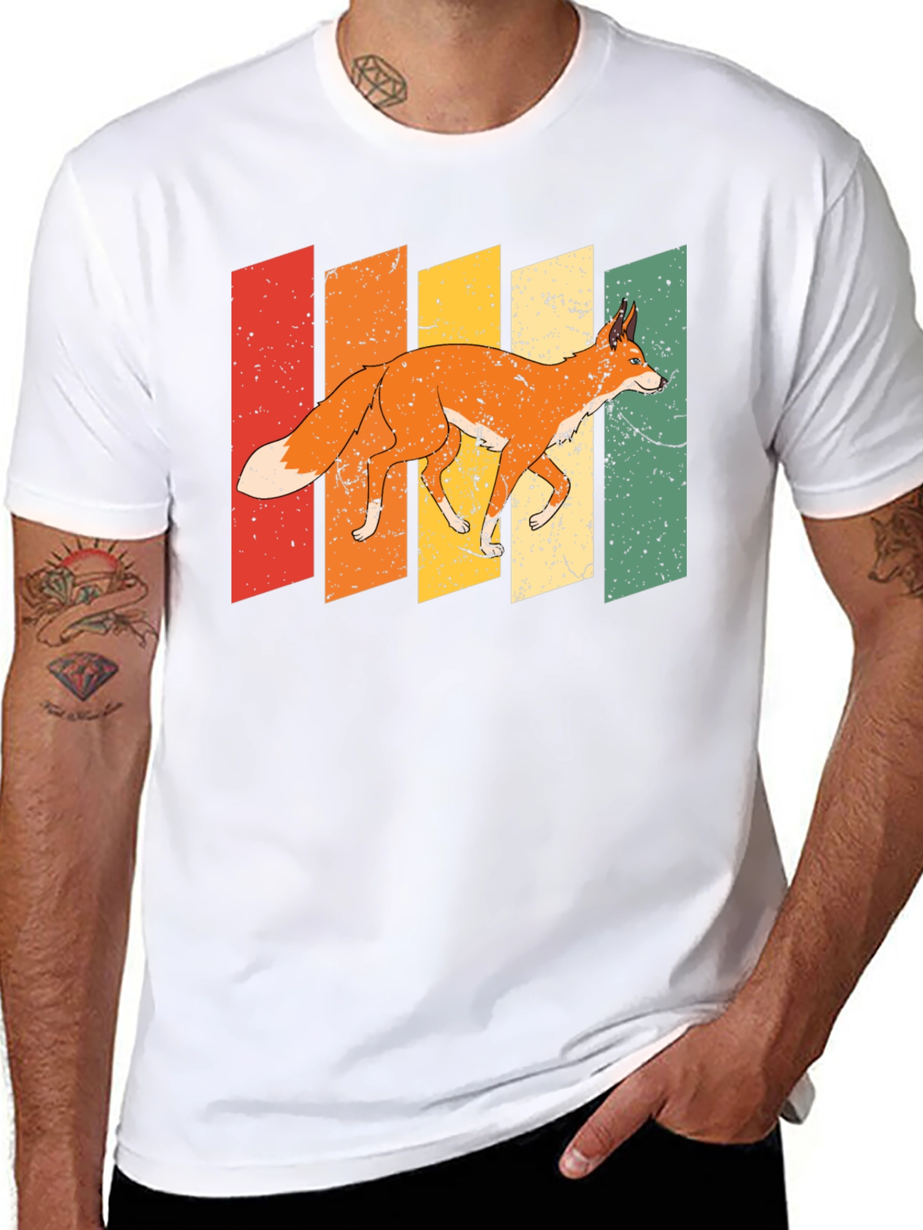 Black Retro Fox Graphic Tee - Unique Style view 8