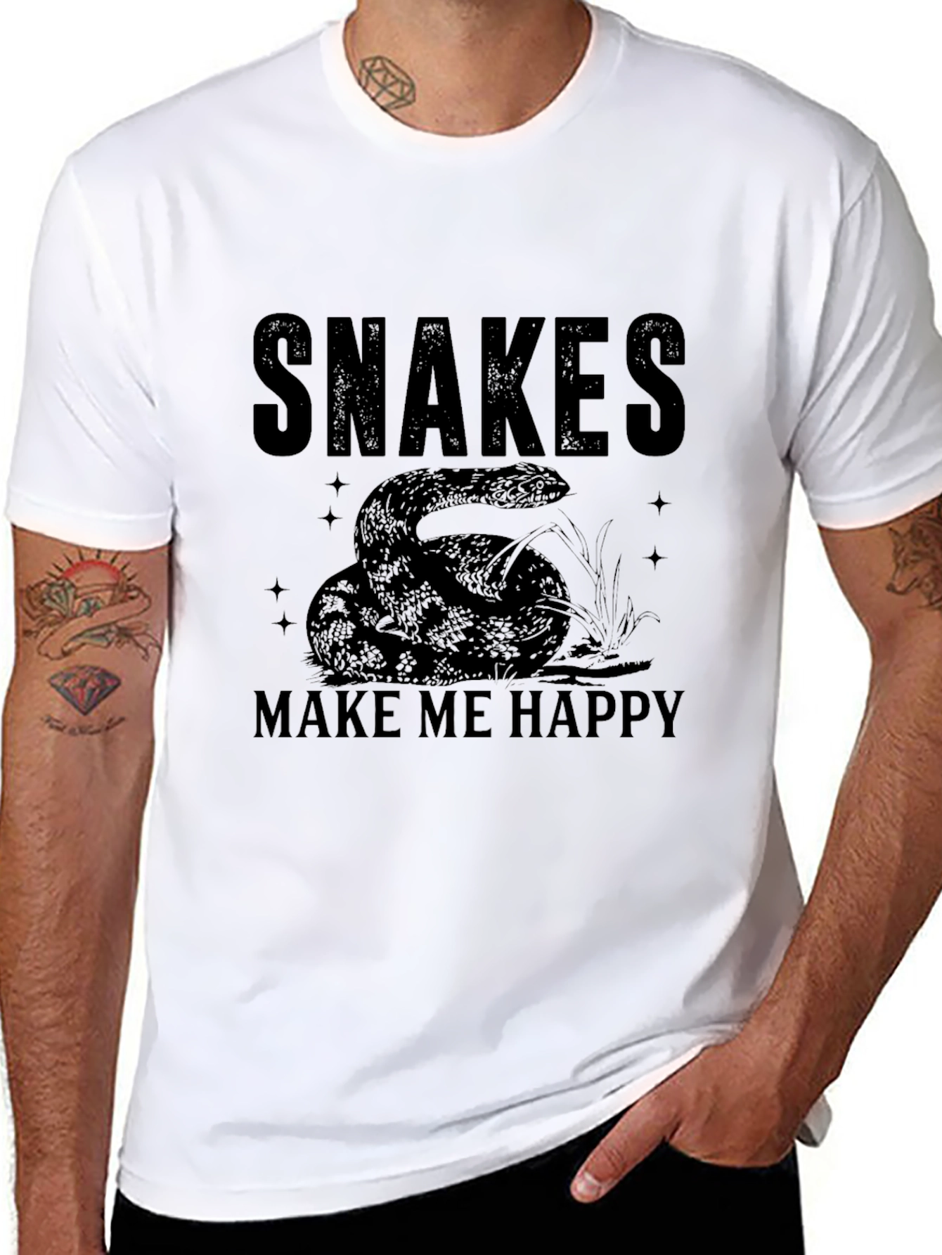 Black Snakes Make Me Happy Black Graphic Tee view 8