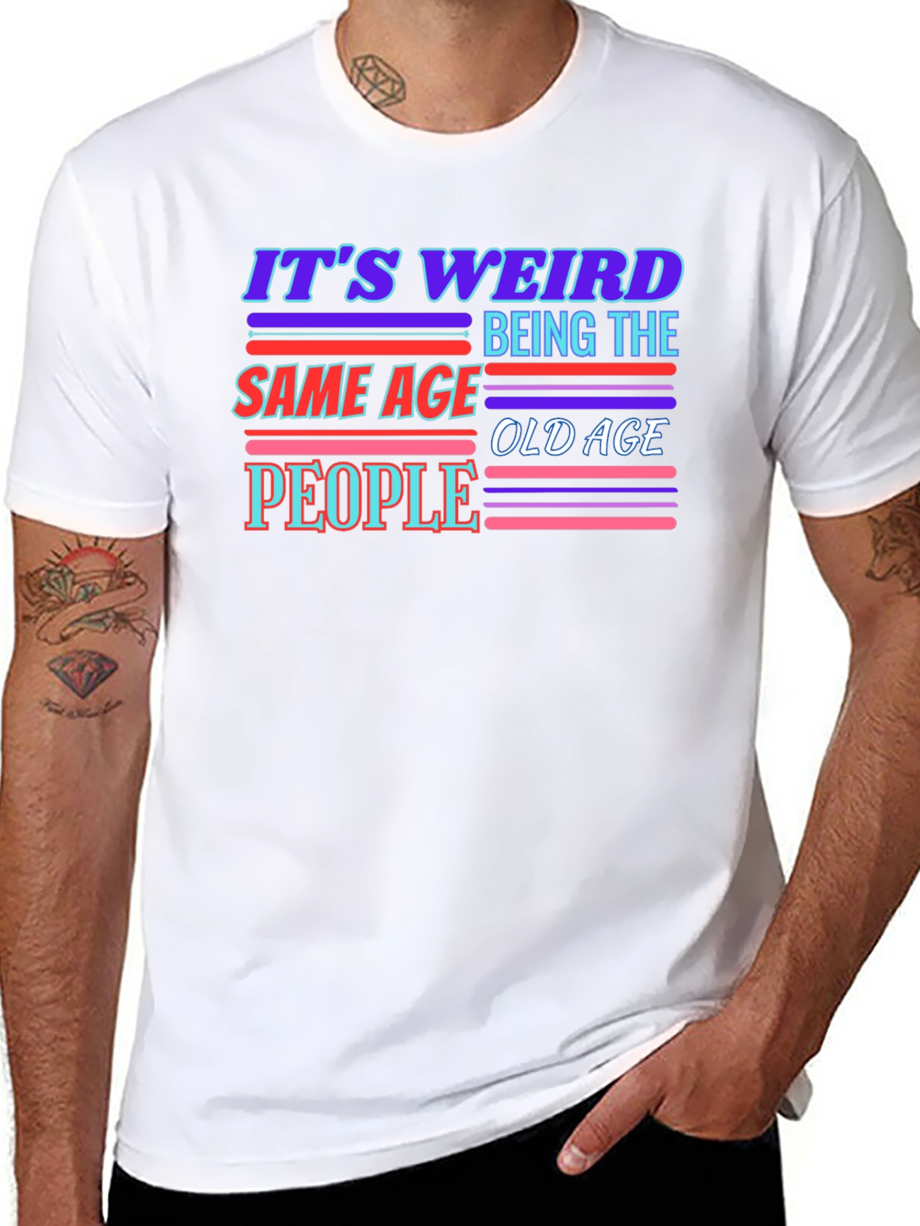 Black It's Weird Being The Same Age Old Age People T-Shirt view 8