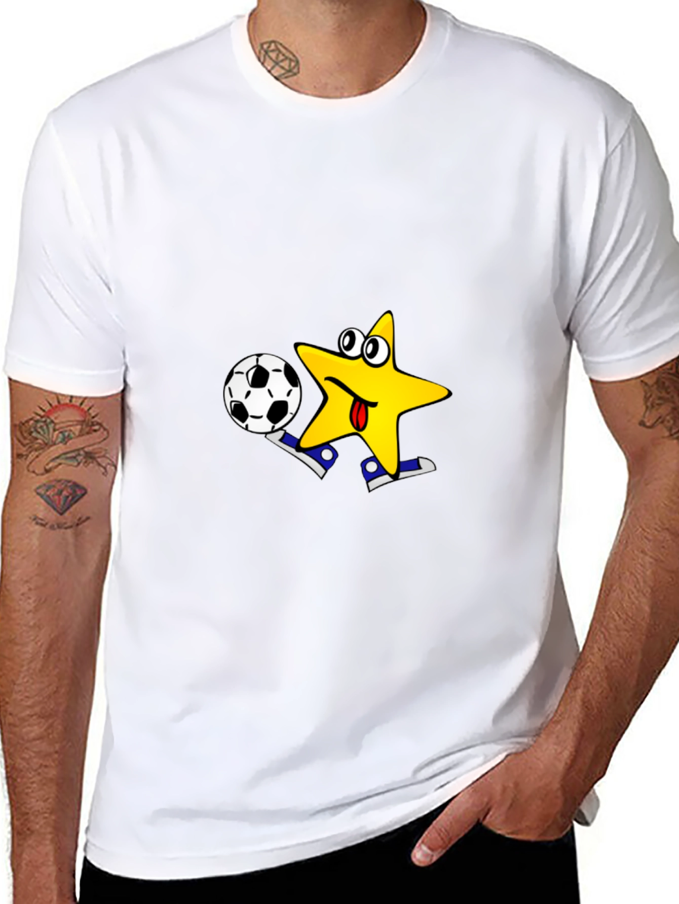 Black Funny Star Soccer T-Shirt - Kick Off in Style! view 8