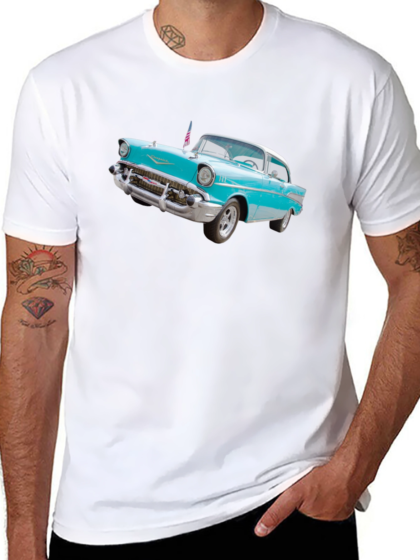 Black Vintage Car Graphic T-Shirt view 8