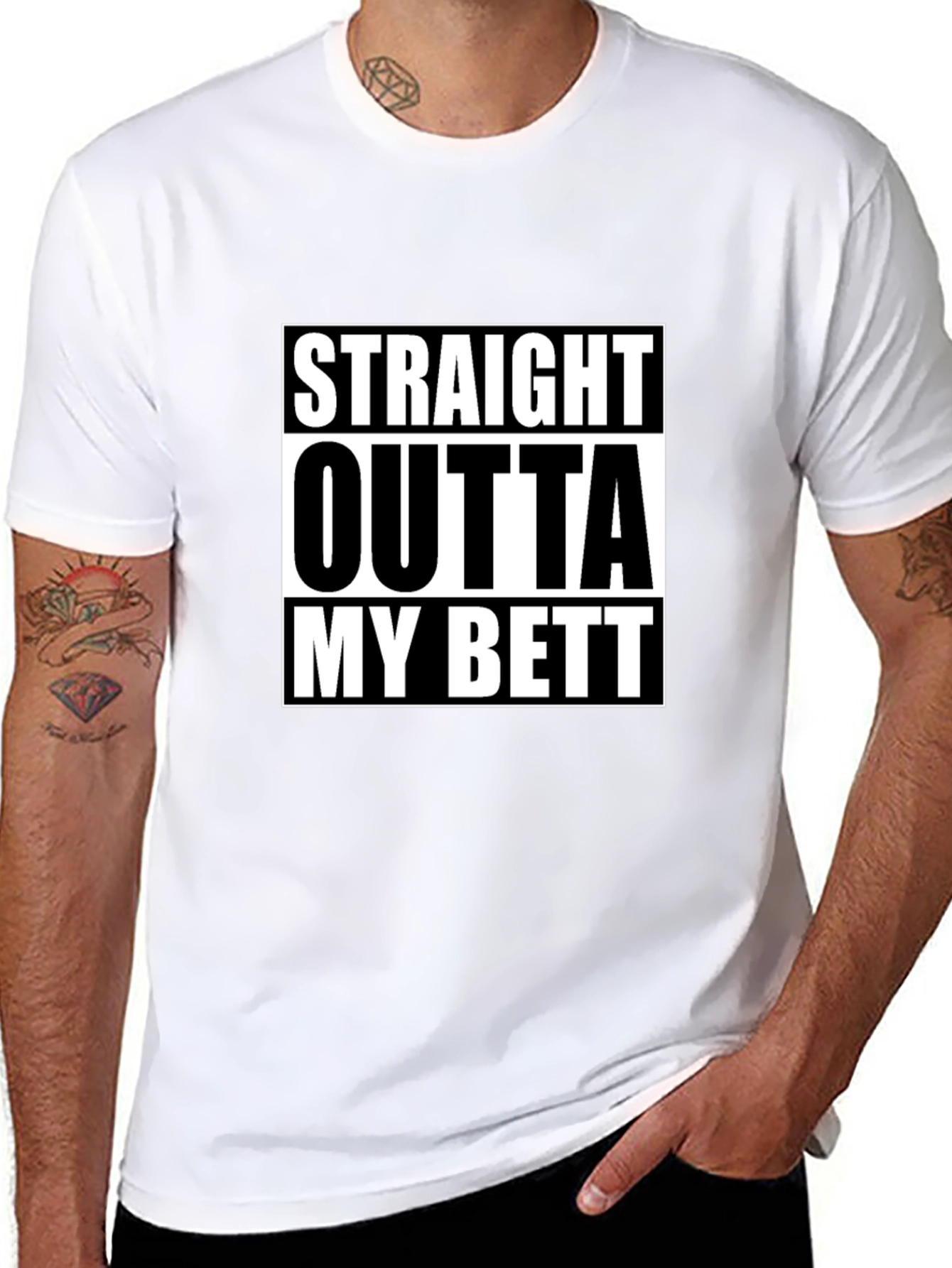 Black Straight Outta My Bett Black T-Shirt view 8