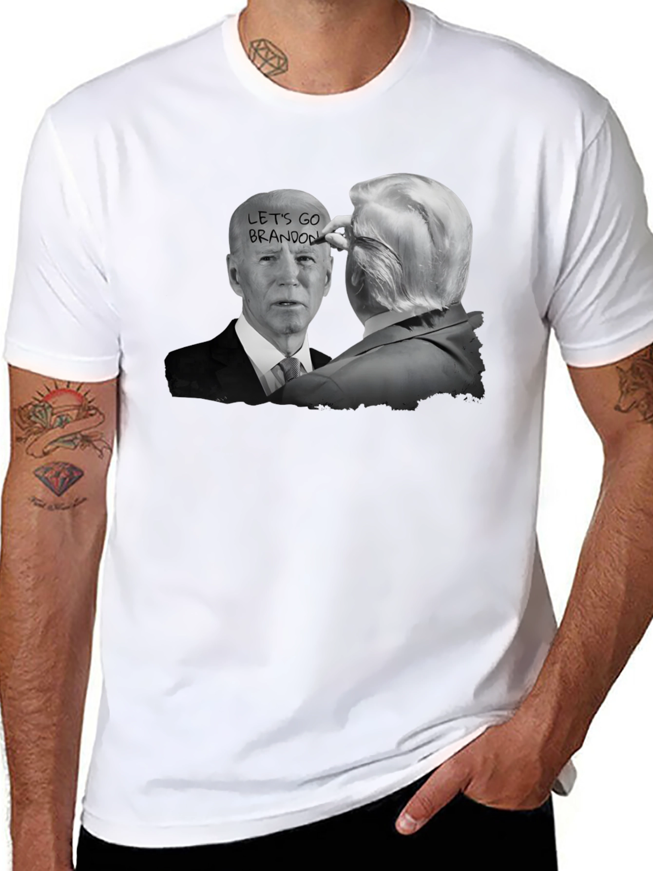 Black Let's Go Brandon T-Shirt Political Humor view 8