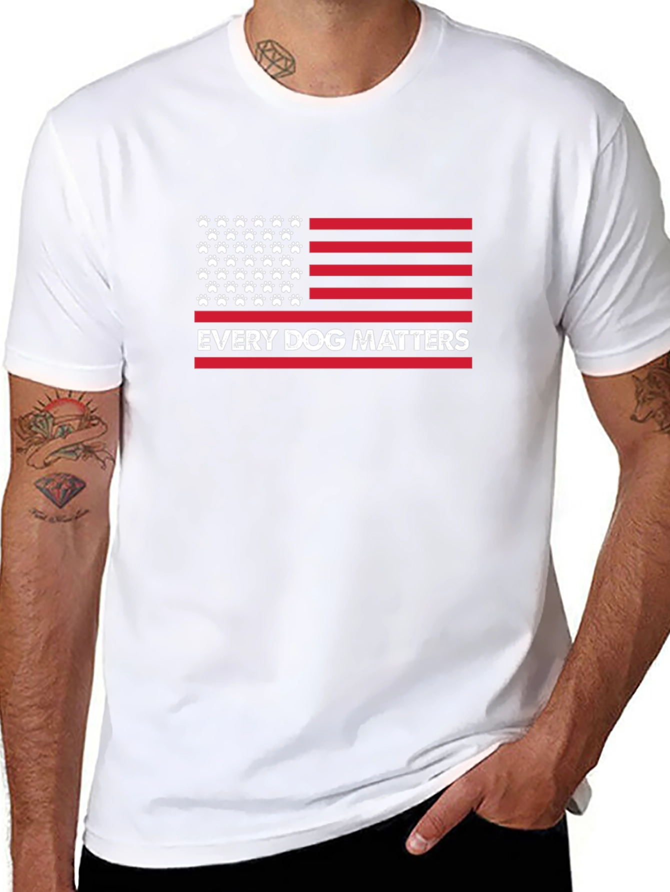 Black Every Dog Matters Patriotic Tee view 8