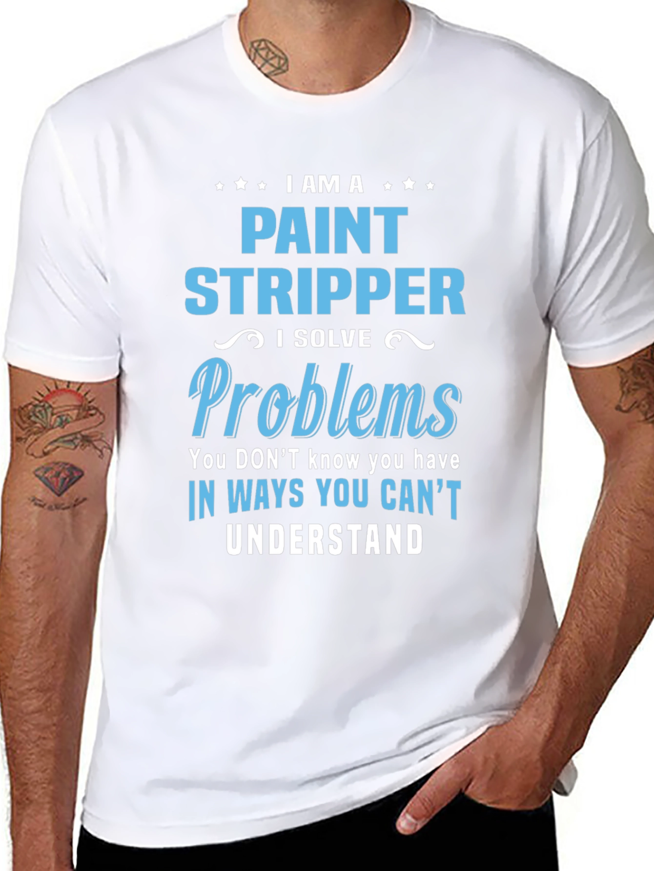 Black Paint Stripper Problem Solver Novelty T-Shirt view 8