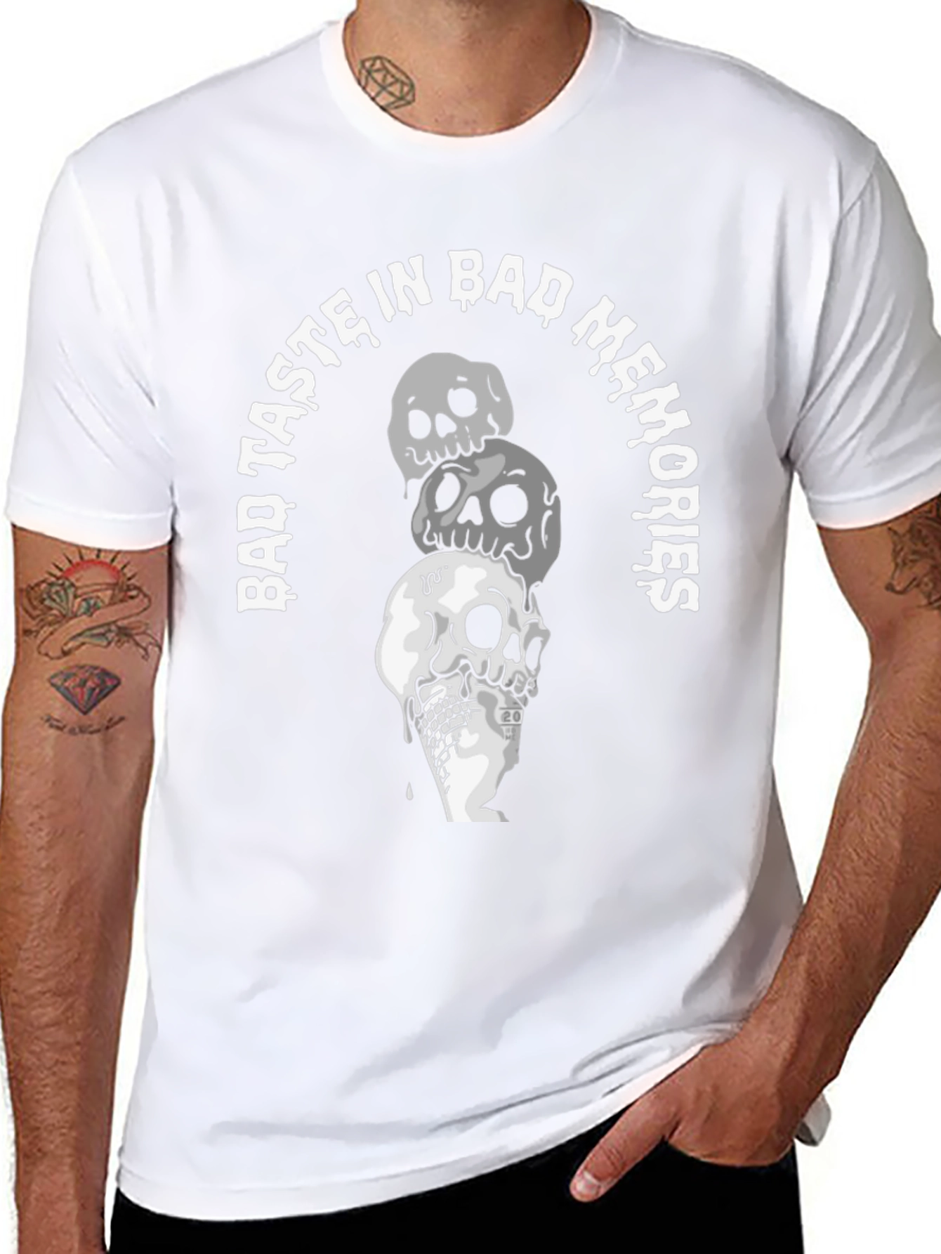 Black Skull Ice Cream T-Shirt - Bad Taste in Bad Memories view 8