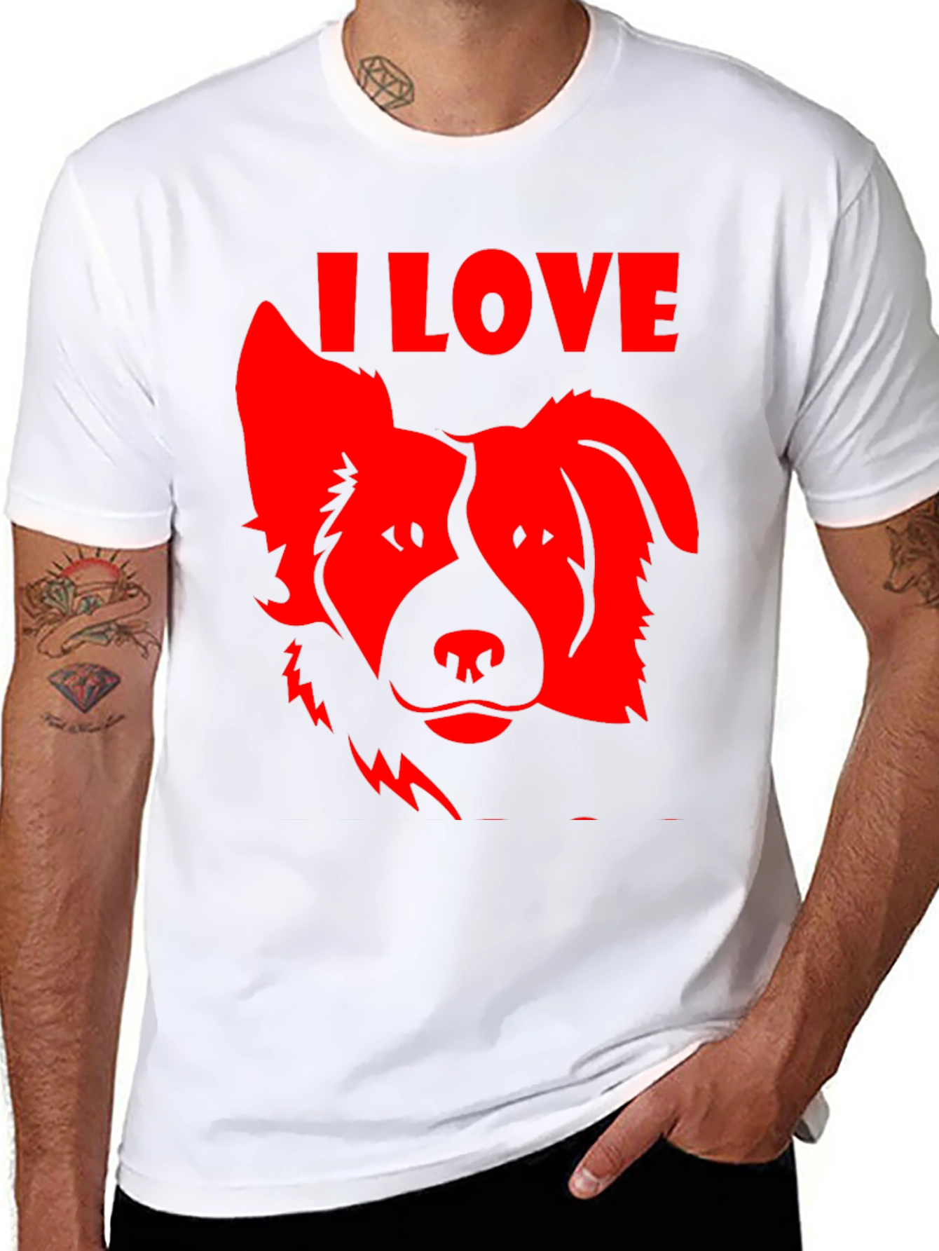 Black I Love Dogs Graphic Tee - Black view 8