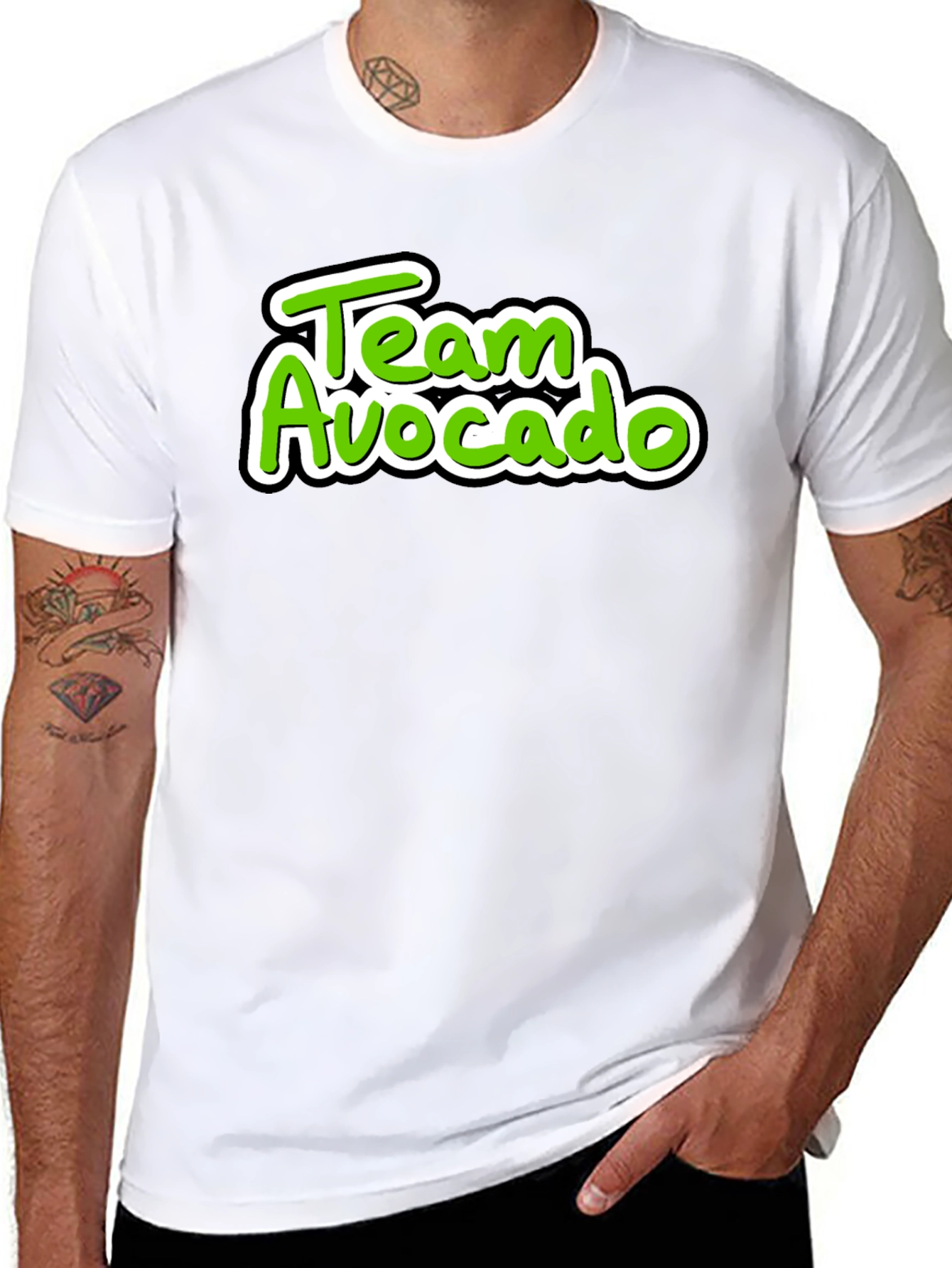 Black Team Avocado Graphic T-Shirt view 8