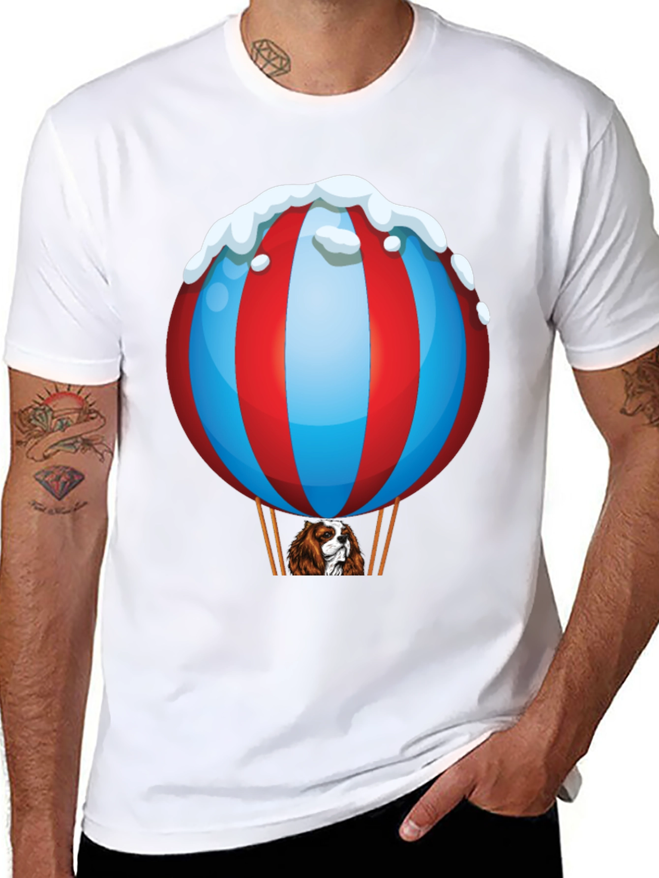 Black Dog in Hot Air Balloon T-Shirt view 8