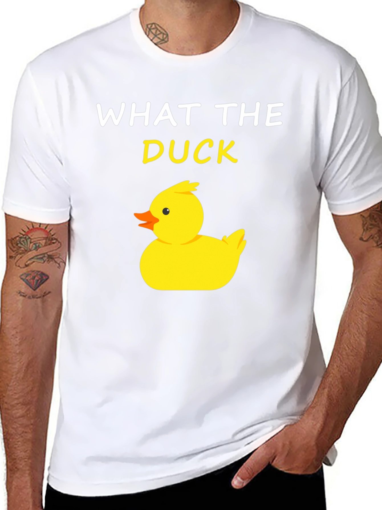 Black What The Duck T-Shirt - Funny Duck Tee view 8