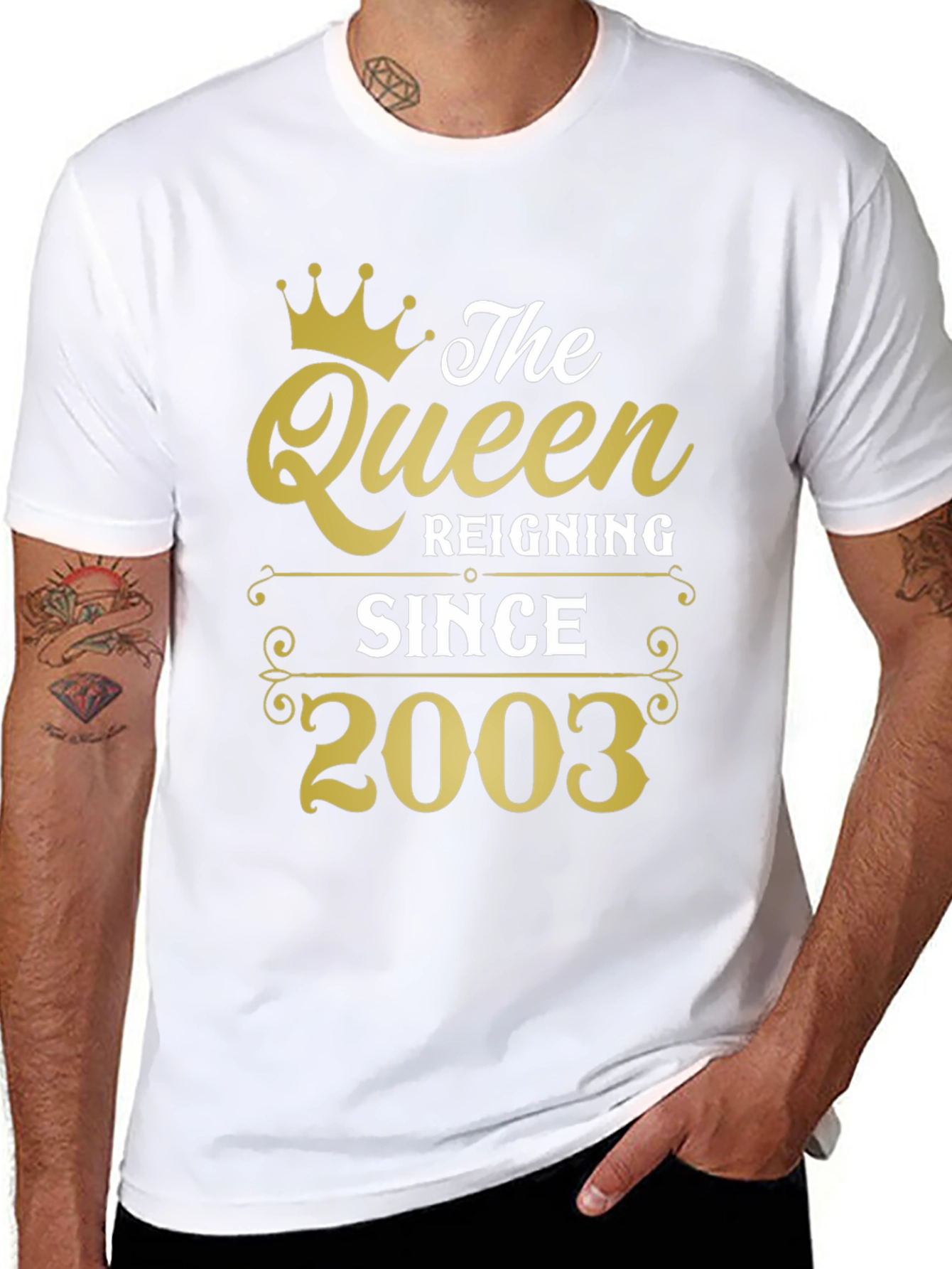 Black The Queen Reigning Since 2003 T-Shirt view 8