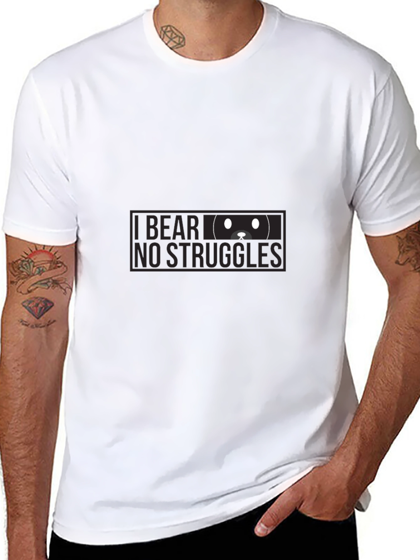 Black I Bear No Struggles Graphic Tee - Black T-Shirt view 8