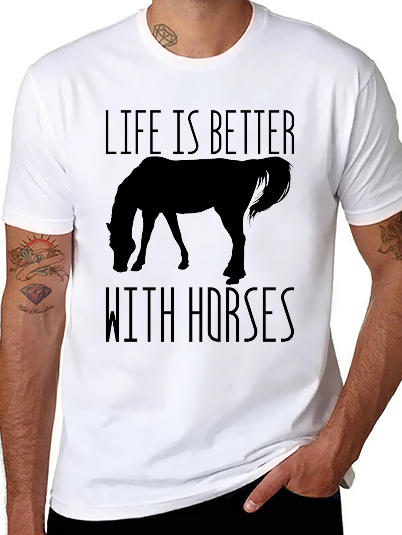 Black Life Is Better With Horses T-Shirt view 8