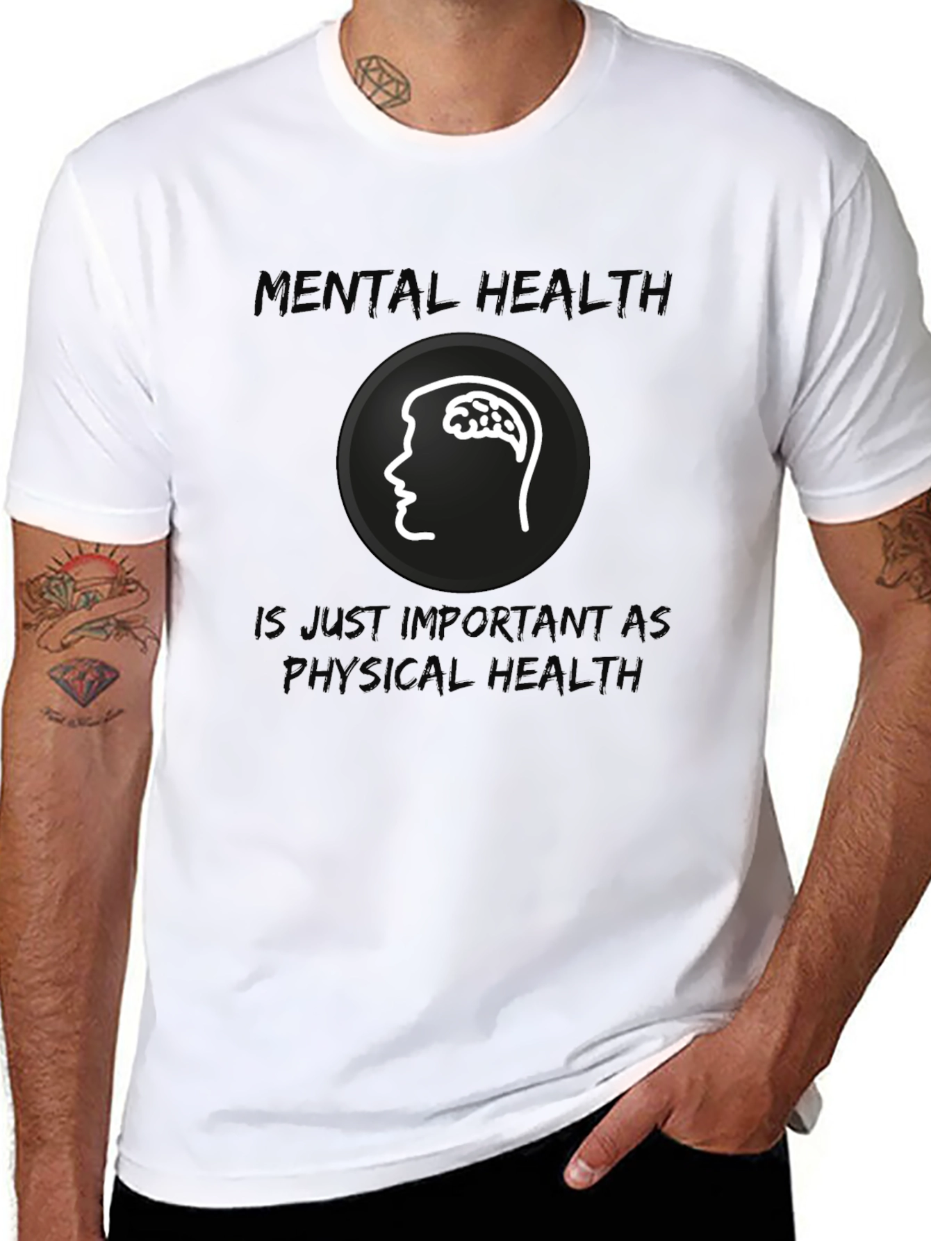 Black Mental Health Awareness Graphic T-Shirt view 8
