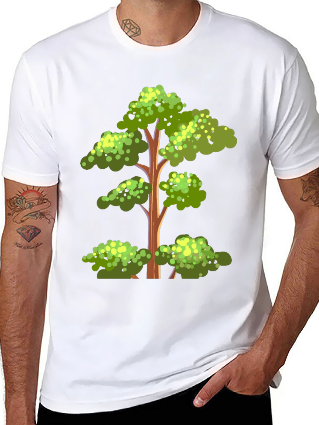 Black Tree Graphic Tee - Nature Inspired Menswear view 8