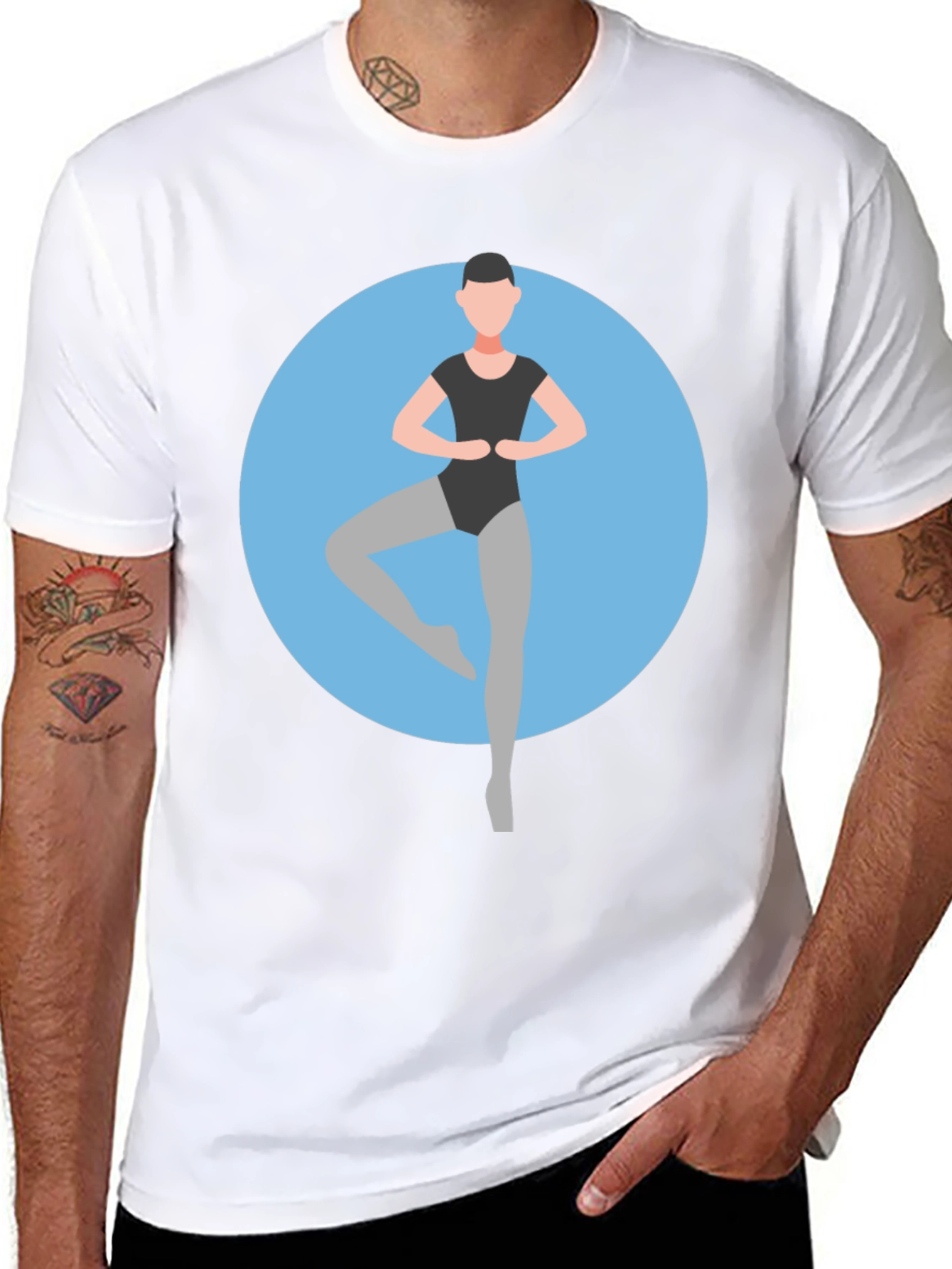 Black Ballerina Graphic Tee - Black Cotton T-Shirt view 8