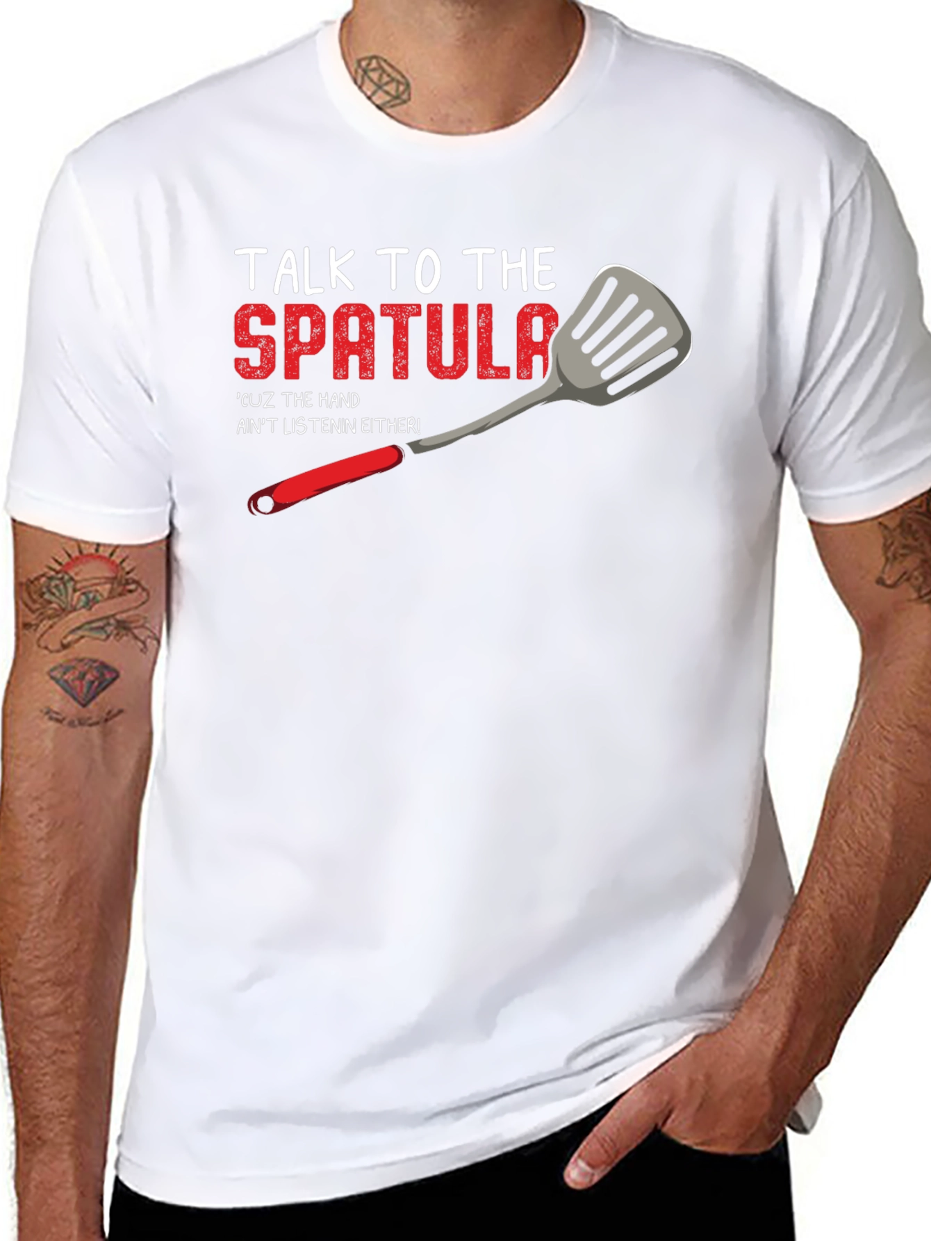 Black Talk to the Spatula T-Shirt - Funny Kitchen Humor Tee view 8
