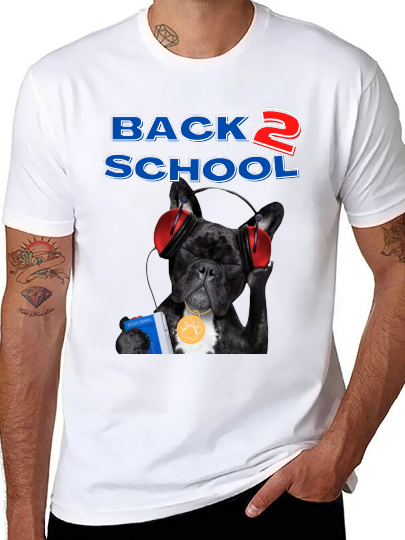 Black Back to School Bulldog T-Shirt view 8