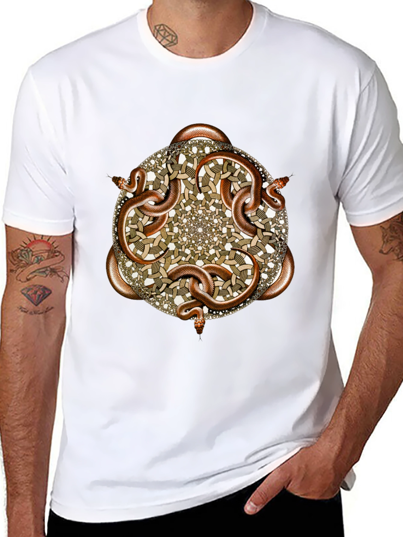 Black Snake Mandala Graphic T-Shirt view 8