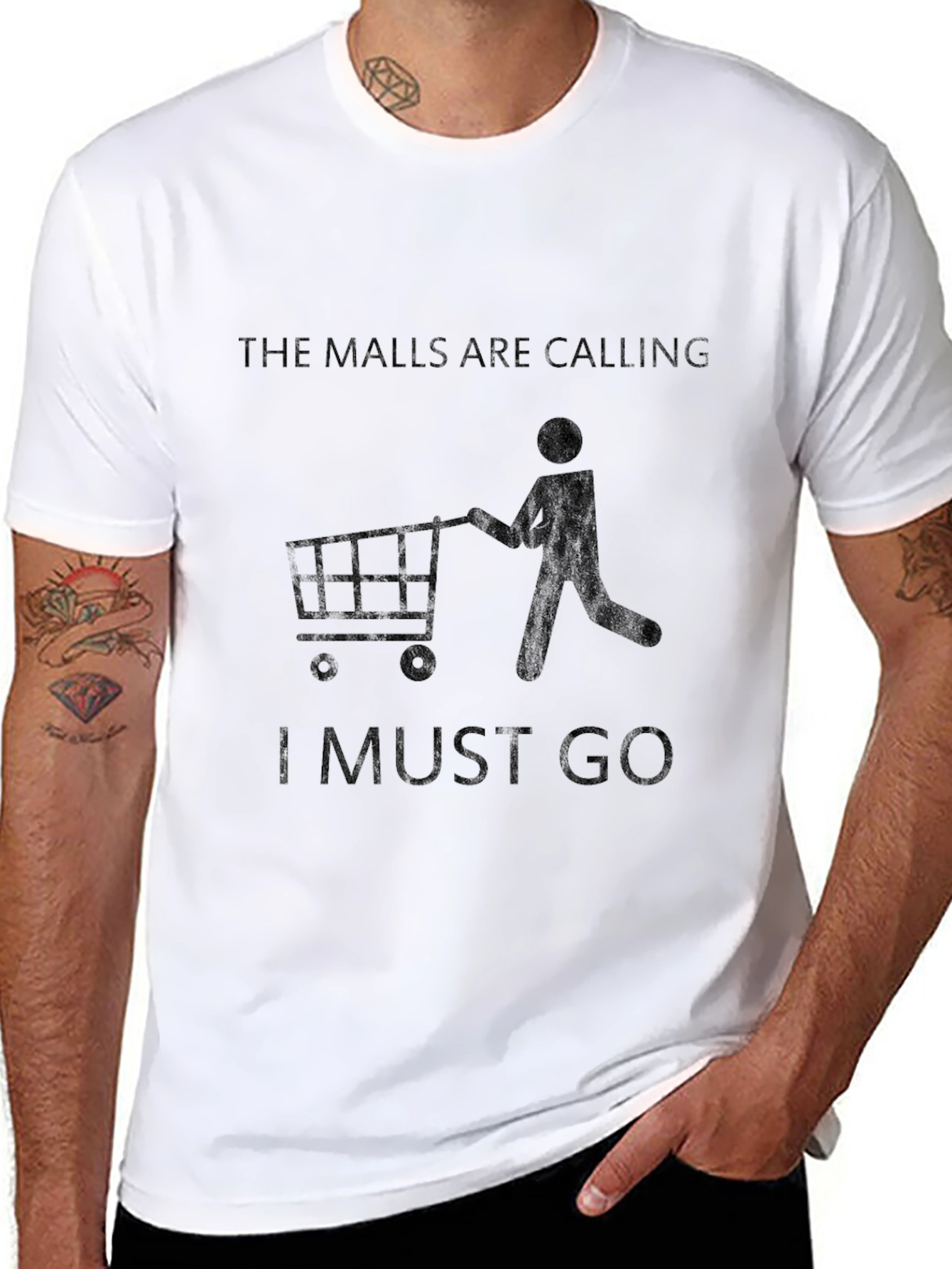 Black The Malls Are Calling T-Shirt: Shopping Lover's Tee view 8