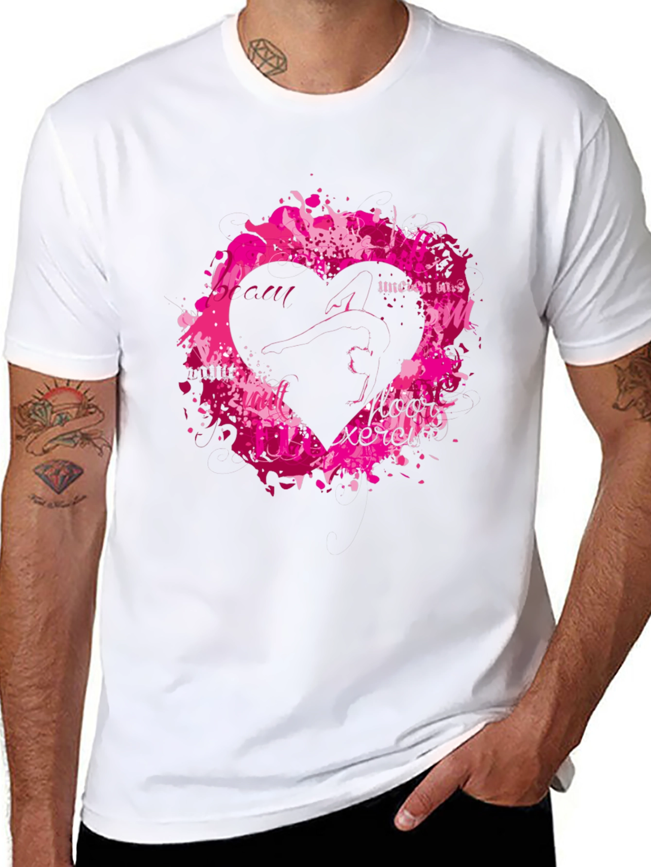Black Black T-Shirt with Heart Graphic view 8