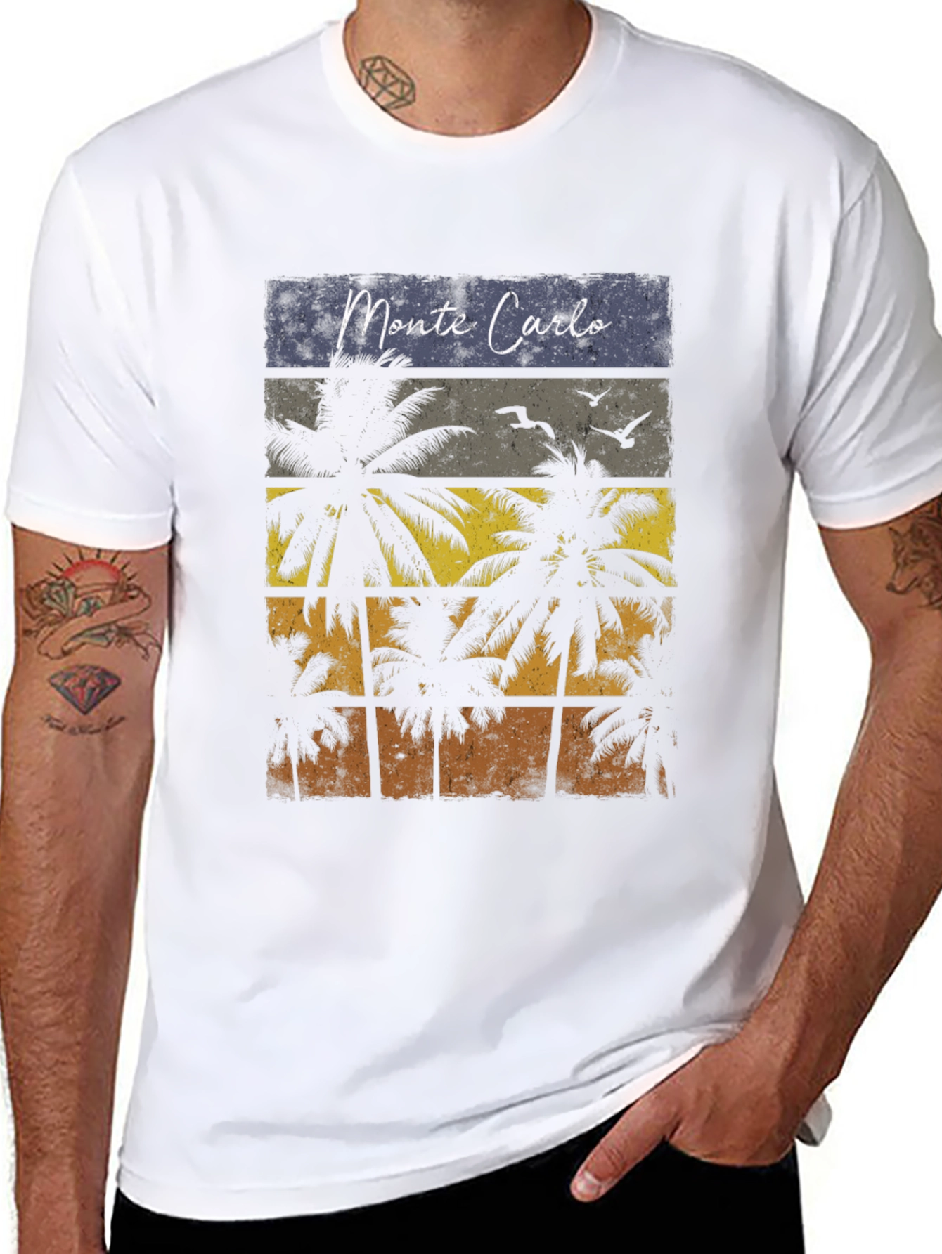 Black Monte Carlo Palms Graphic T-Shirt view 8