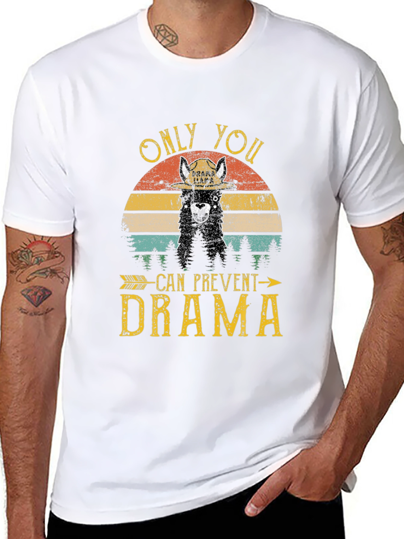 Black Drama Llama Graphic T-Shirt - Prevent Drama Tee view 8