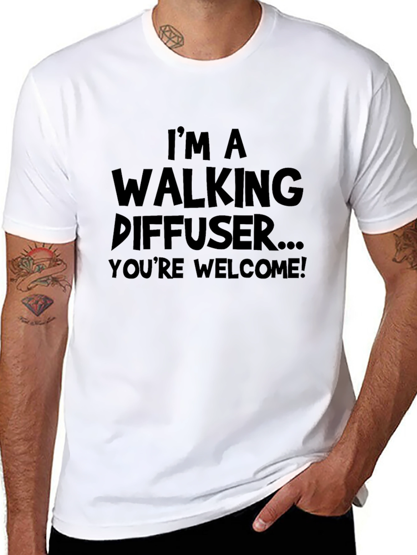 Black Walking Diffuser Graphic T-Shirt view 8