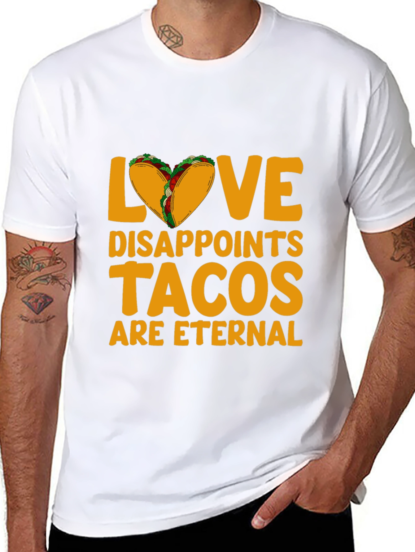 Black Love Disappoints Tacos Eternal Black Graphic Tee view 8
