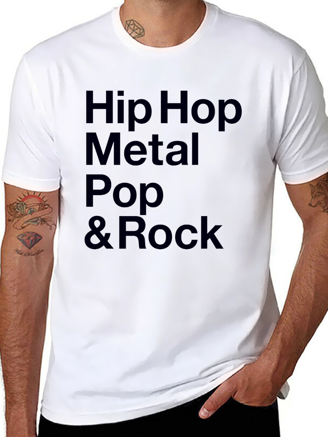 Black Hip Hop Metal Pop & Rock Music T-Shirt view 8