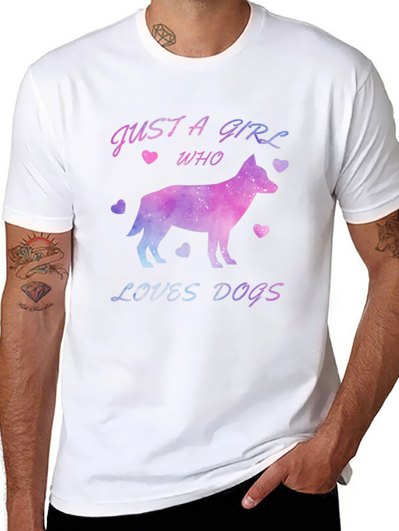 Black Just a Girl Who Loves Dogs T-Shirt view 8