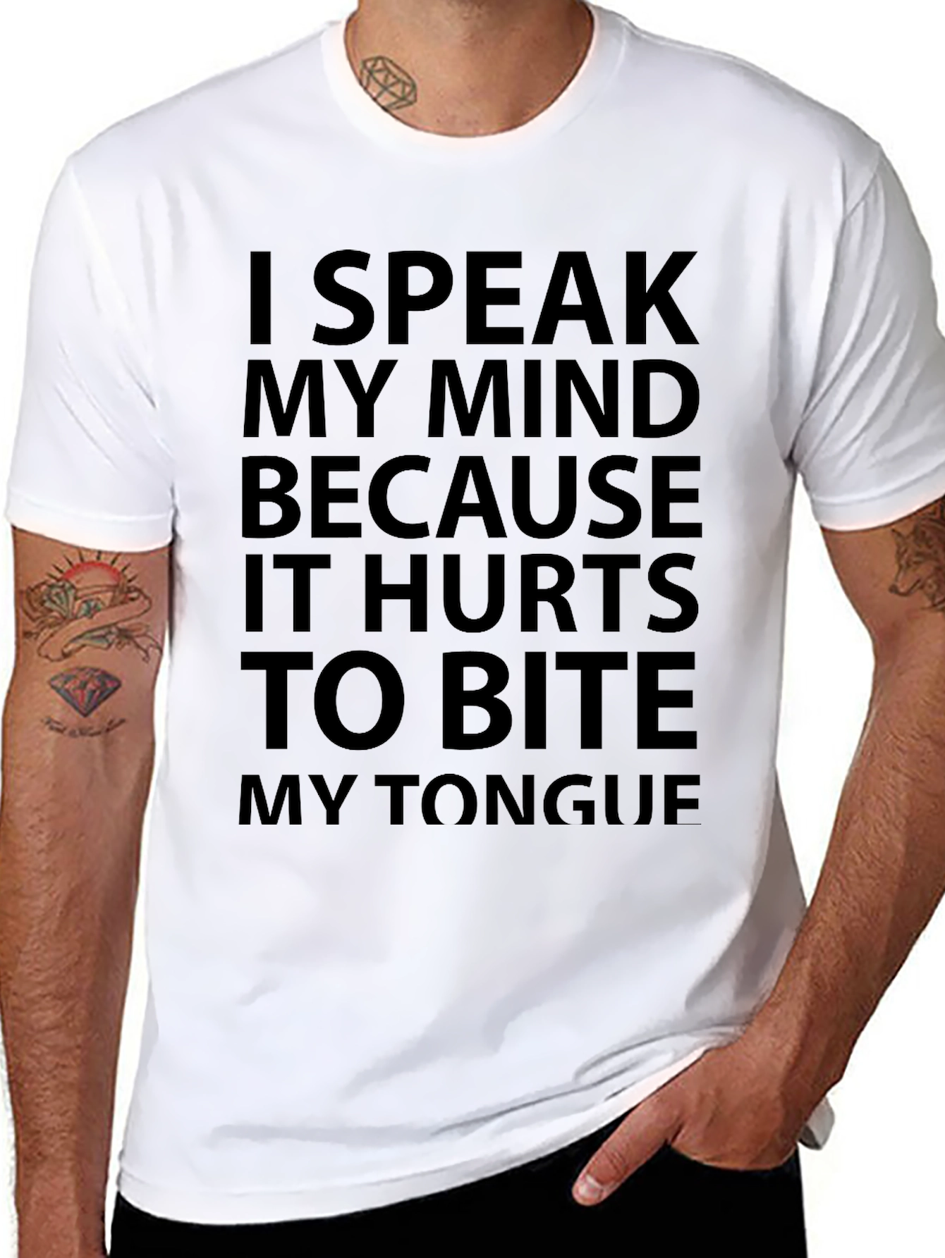 Black I Speak My Mind Funny Graphic T-Shirt view 8