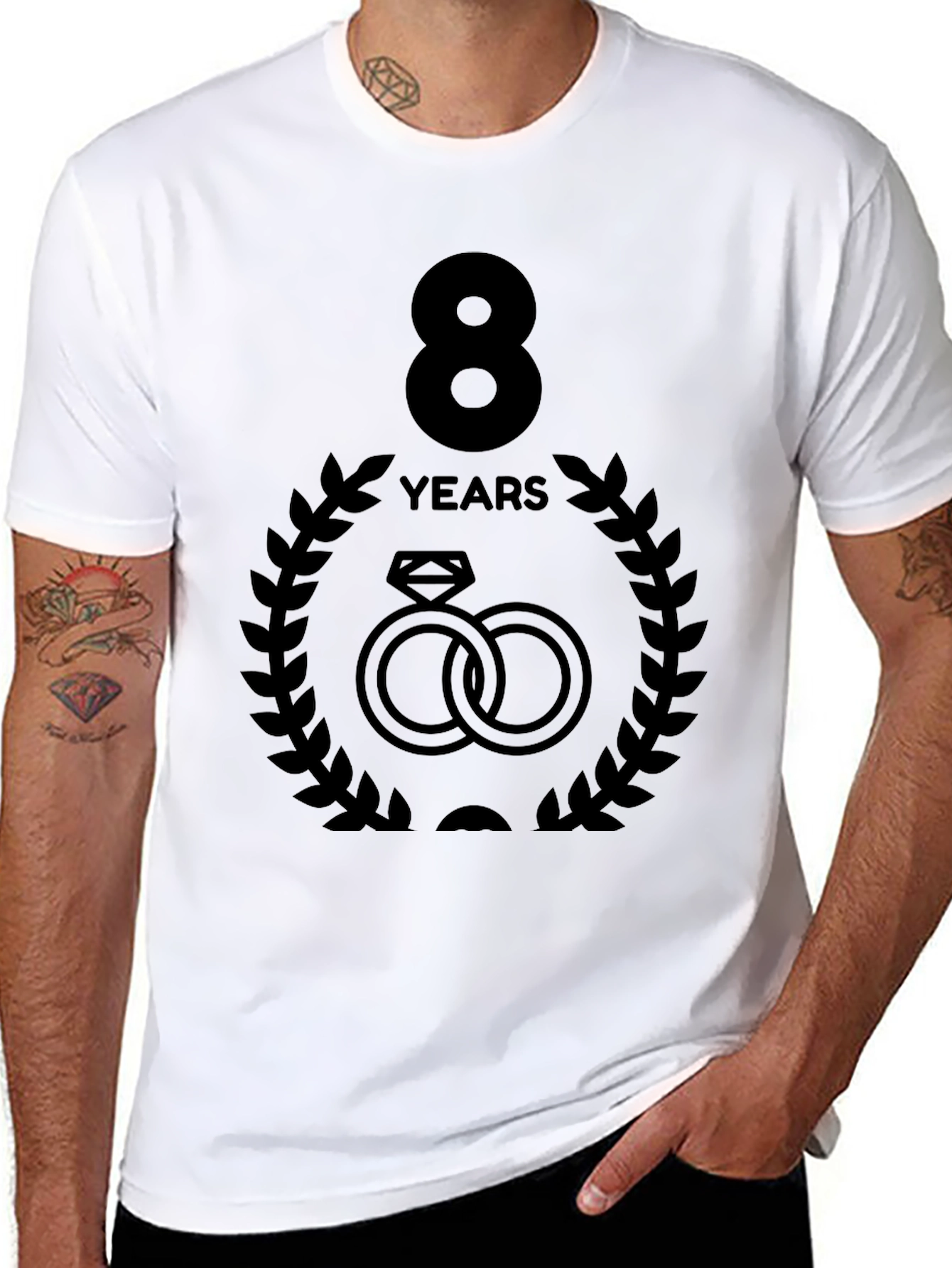 Black 8 Year Anniversary Black T-Shirt view 8