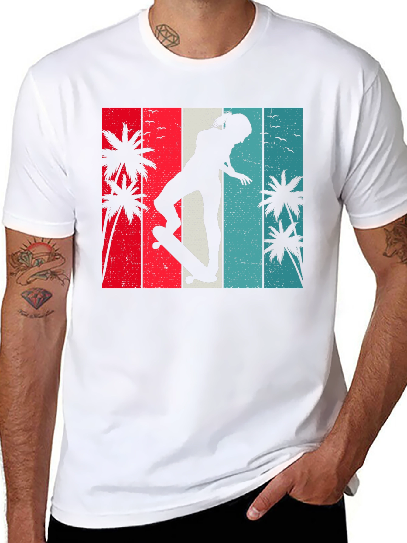 Black Retro Skater T-Shirt view 8