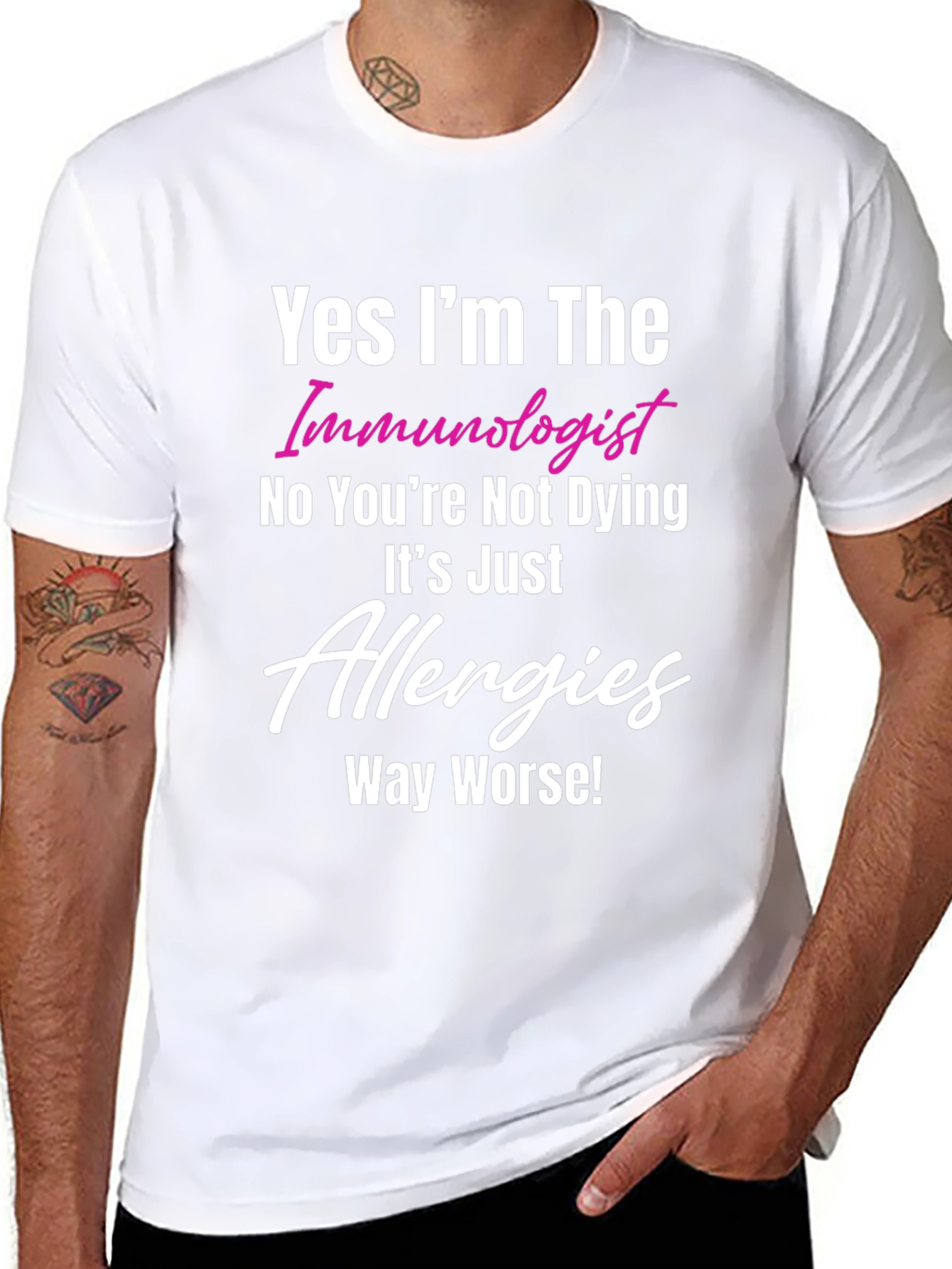 Black Immunologist Allergy T-Shirt - Humorous Medical Tee view 8