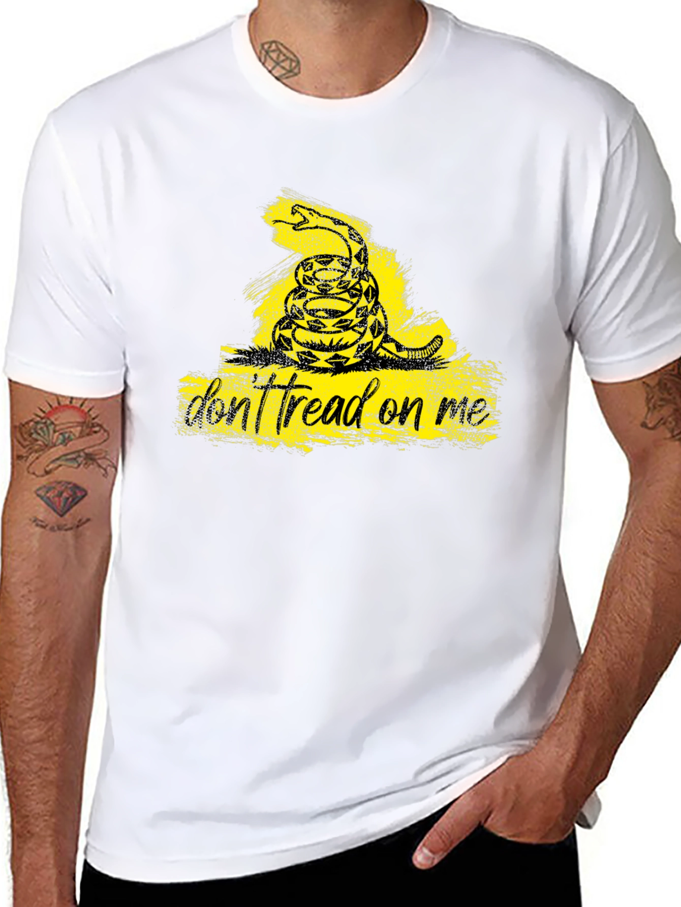 Black Don't Tread On Me T-Shirt - Black view 8
