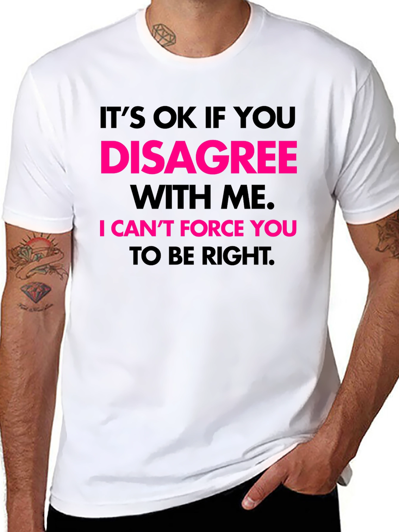 Black Humorous Graphic Tee - Disagree With Me view 8