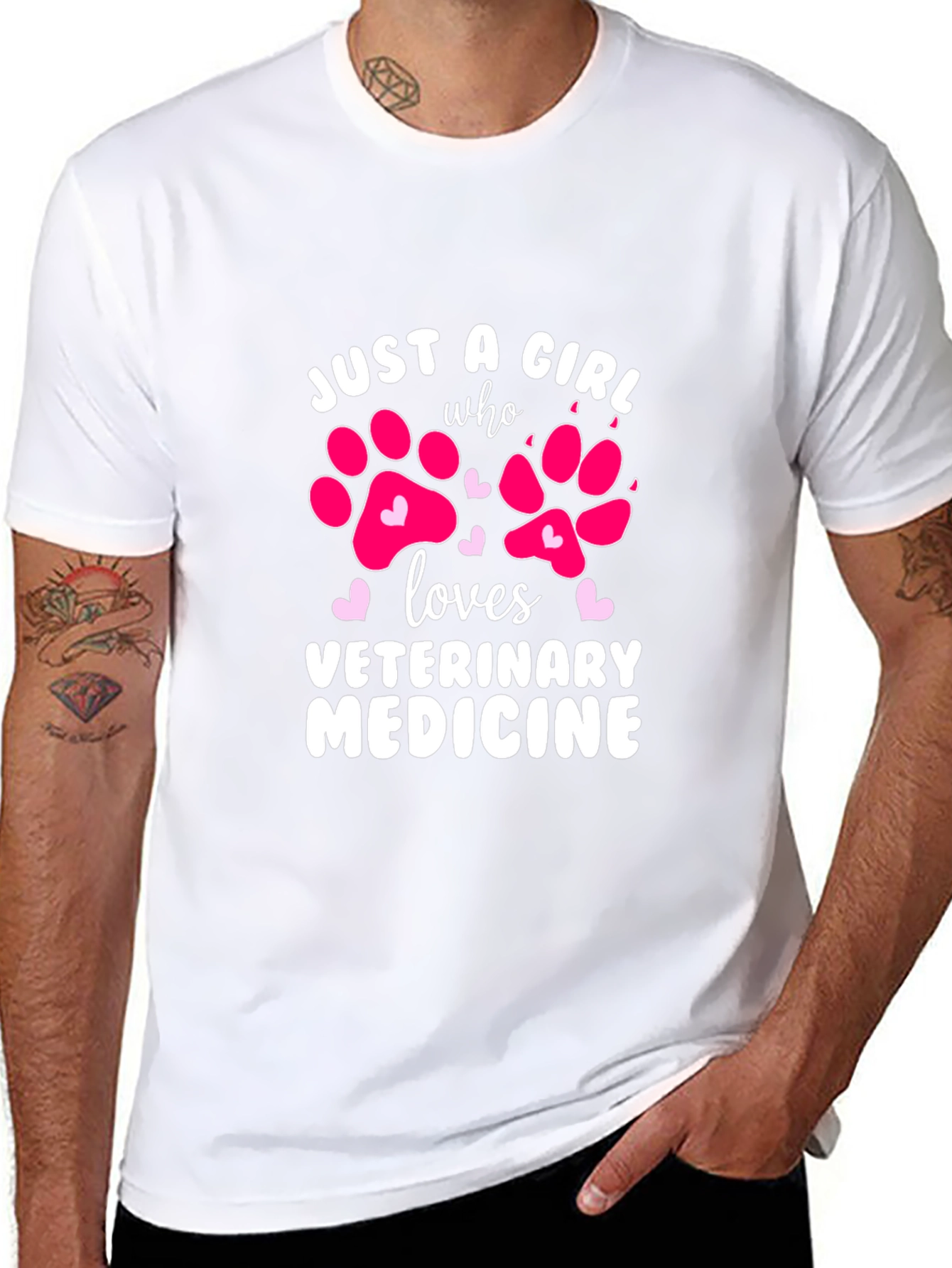 Black Just A Girl Who Loves Veterinary Medicine T-Shirt view 8