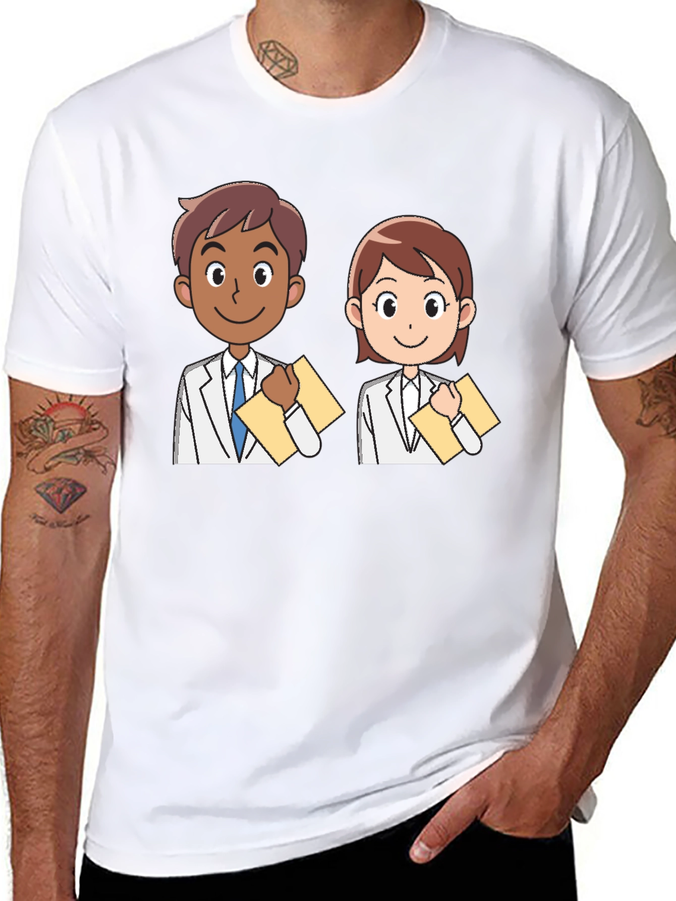 Black Cartoon Doctor T-Shirt view 8
