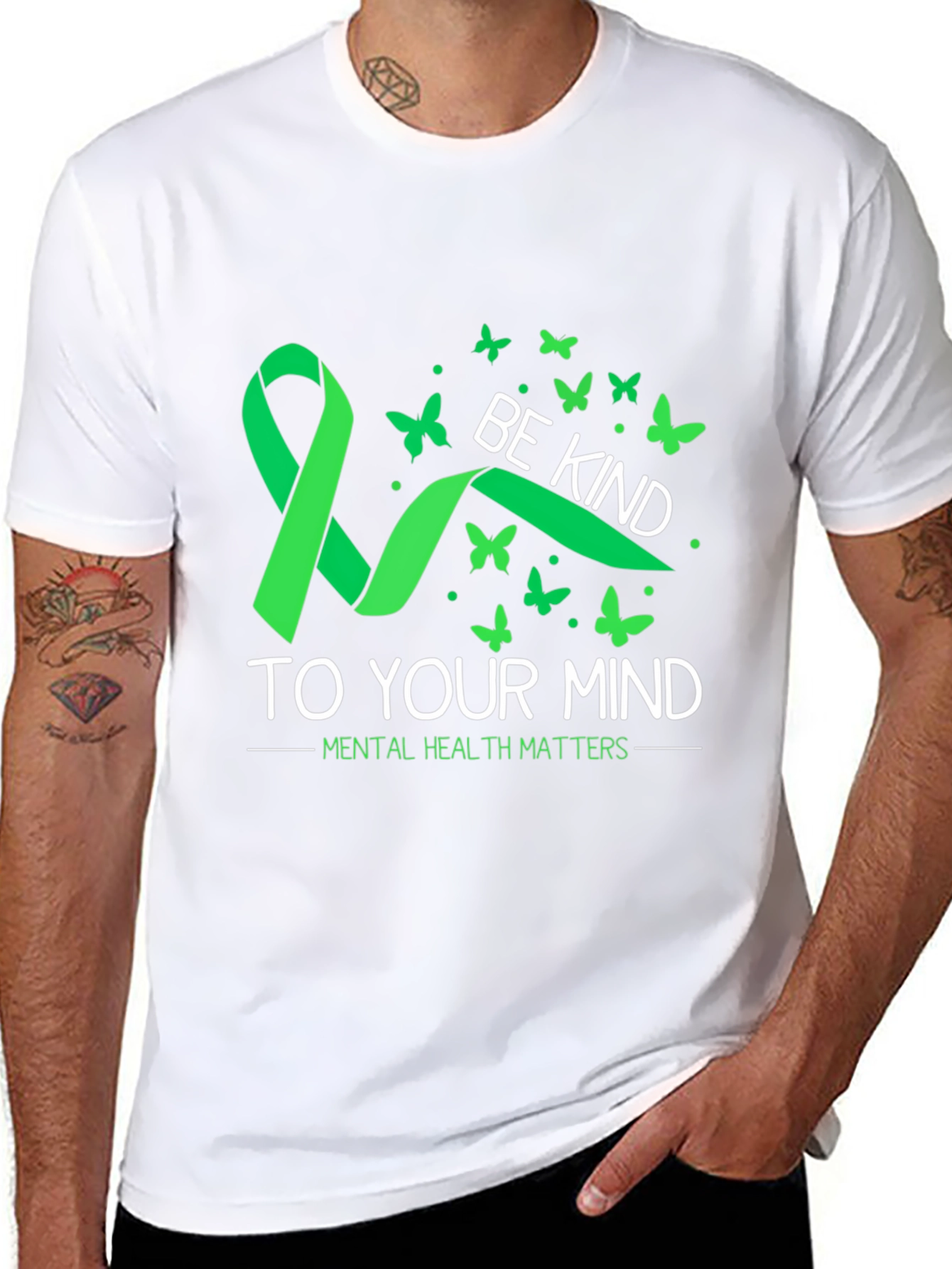 Black Be Kind to Your Mind Mental Health Matters T-Shirt view 8