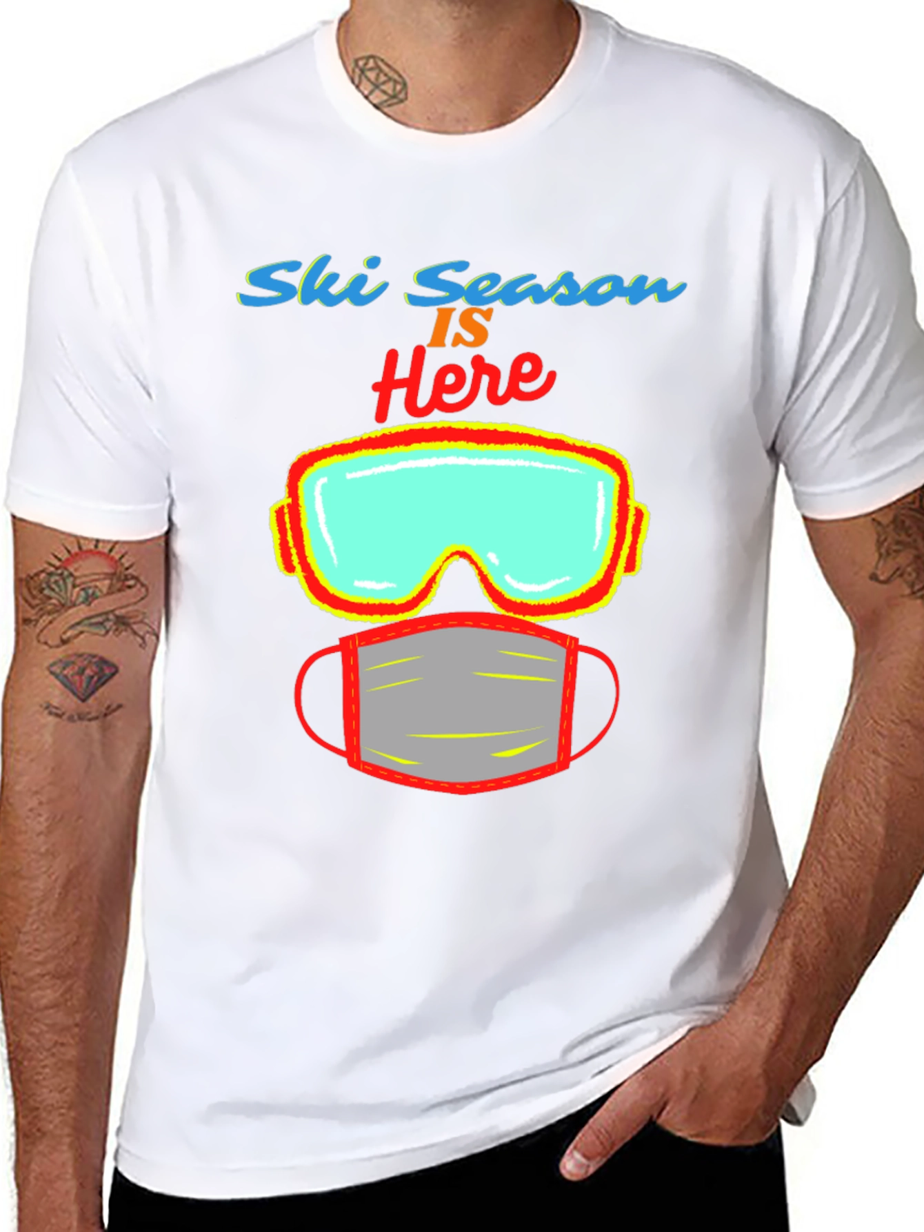 Black Ski Season Mask T-Shirt view 8