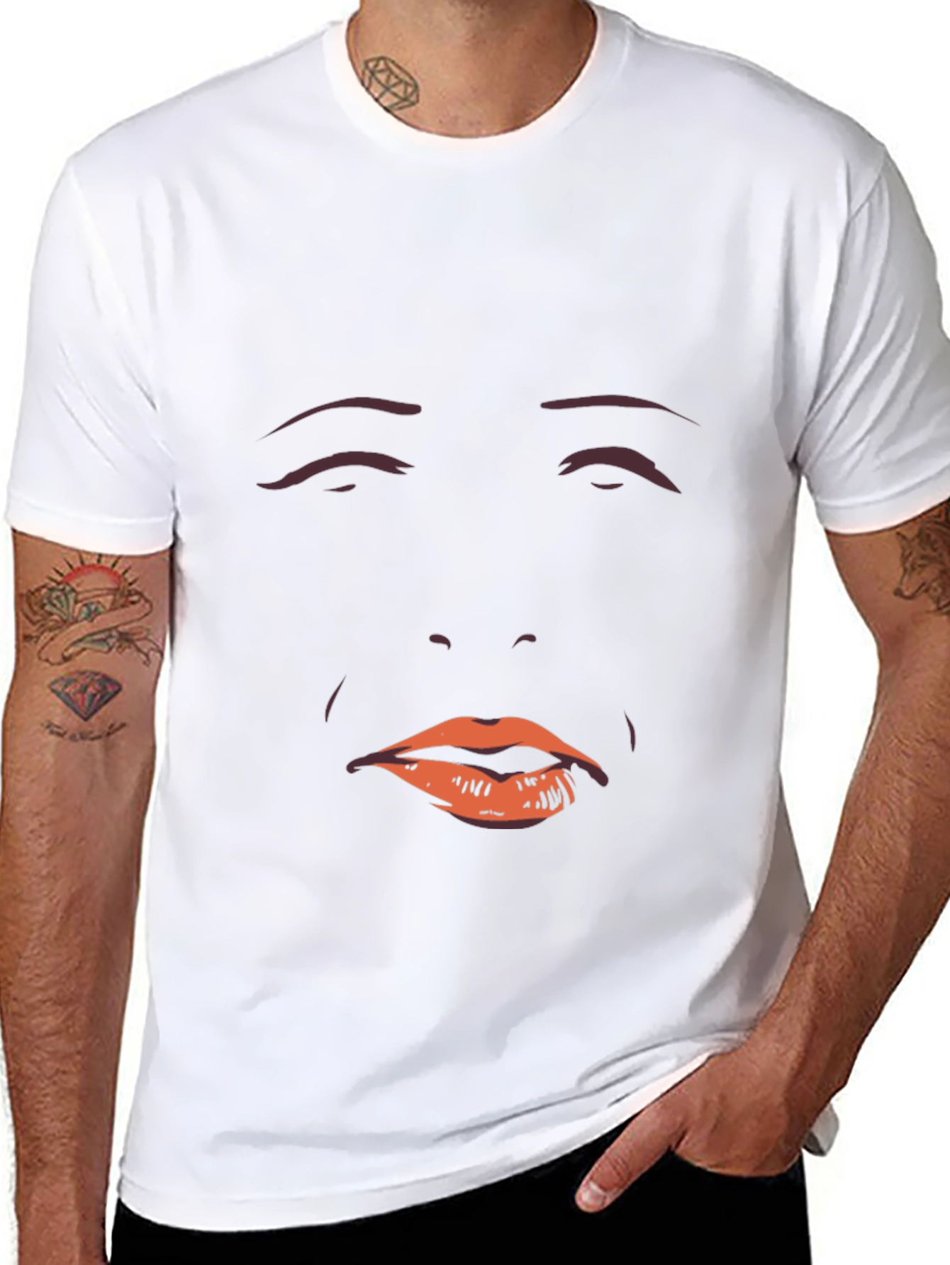 Black Mysterious Face Graphic Tee - Unisex Soft Cotton T-Shirt view 8