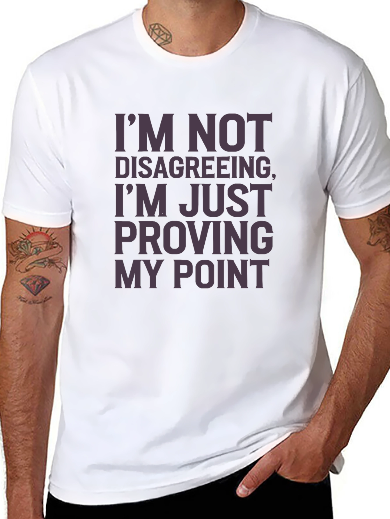 Black I'm Not Disagreeing Men's Black T-Shirt view 8