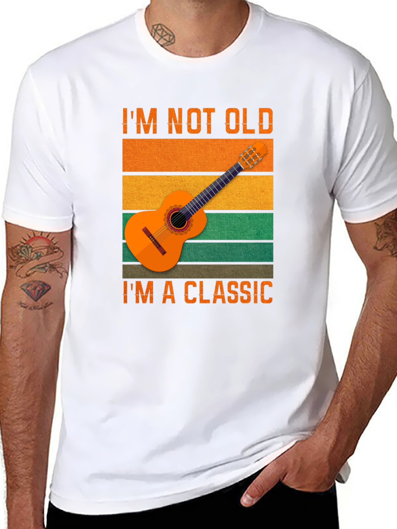 Black I'm Not Old I'm A Classic Guitar T-Shirt view 8